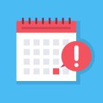 Calendar deadline icon - responding to trademark office action concept